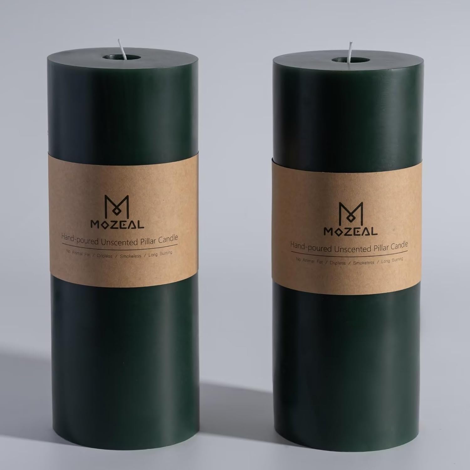 Extra-Large Dark Green Pillar Candles for Weddings and Decor