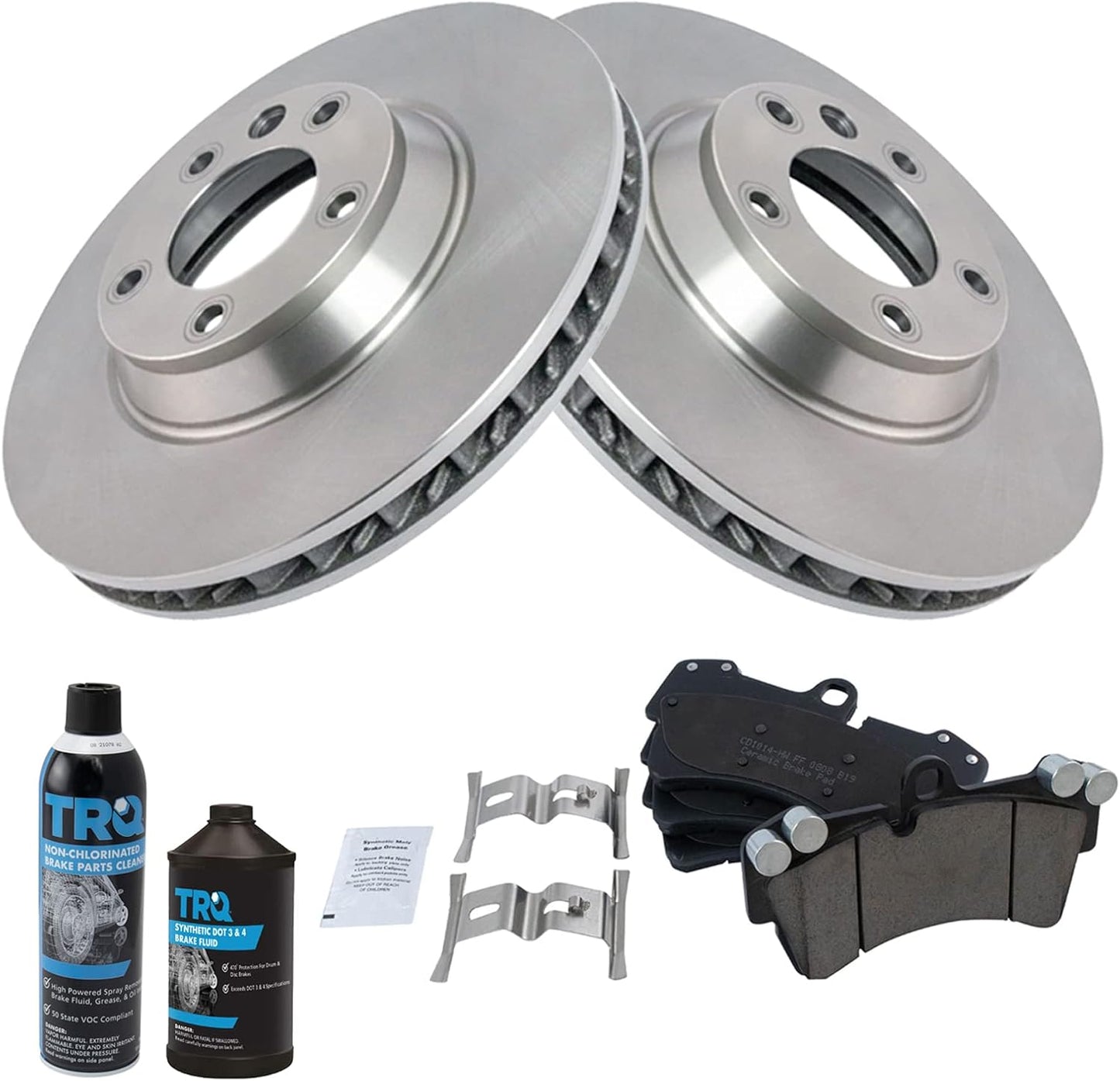 TRQ Front Brake Pad & Rotor Kit for Audi Q7, Porsche Cayenne