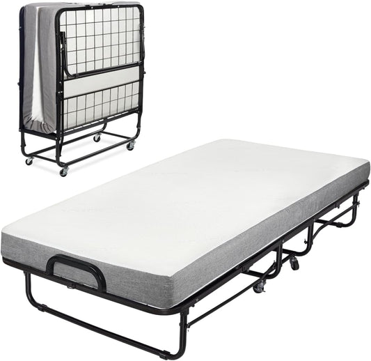 Milliard Diplomat Folding Bed with Luxurious Memory Foam Mattress