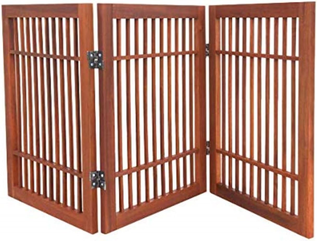Freestanding Wooden Pet Dog Gate for Indoor and Outdoor Use