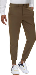 Men's Stretch Golf Joggers Pants with Belt Loops - Slim Tapered Fit (1