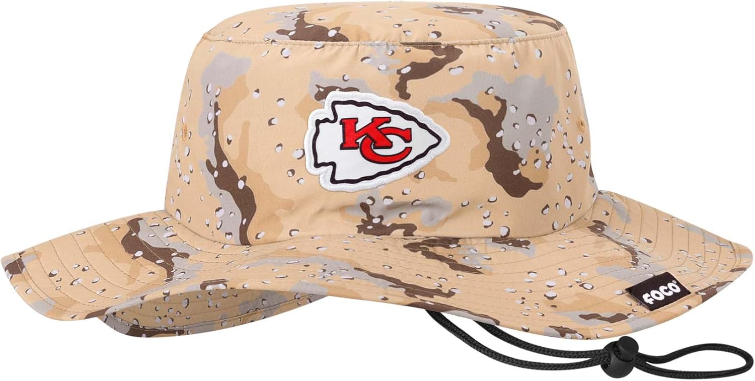 FOCO Men's NFL Team Logo Sun Bucket Boonie Hat for Outdoor Fun