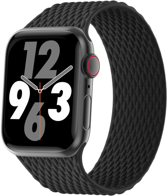 WASPO Silicone Braided Solo Loop for Apple Watch, Stretchy & Sporty!
