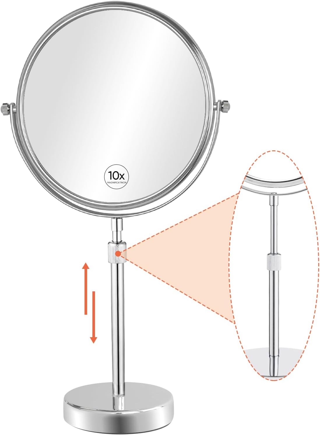 Nicesail 19 Inch Tall Makeup Mirror with 10X Magnification