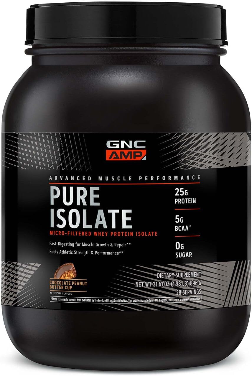 GNC AMP Pure Isolate Whey Protein for Muscle Growth & Recovery
