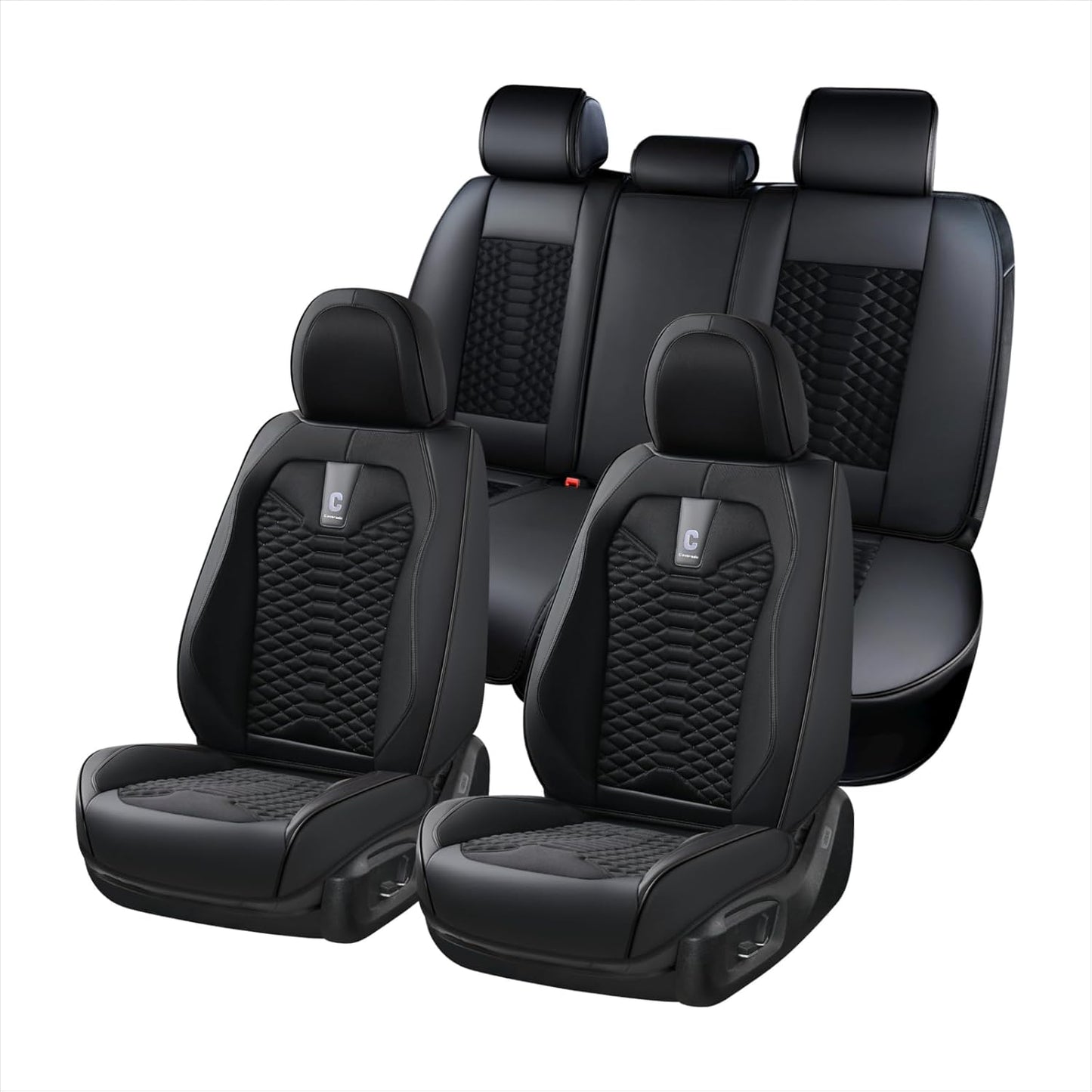 Coverado Car Seat Covers Full Set for 5 Seats, Black Style