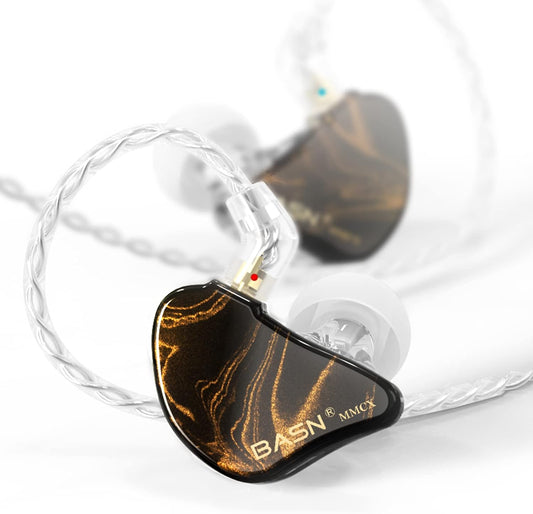 BASN MMCX Triple Driver IEM Headphones for Musicians and Drummers