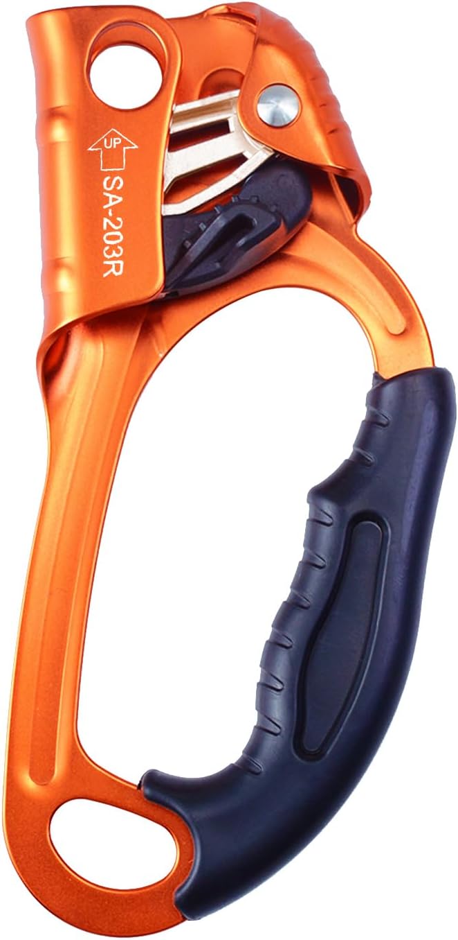 CE Hand Ascender, 140kgs Rappelling Gear with Rubber Handle - S.E.PEAK
