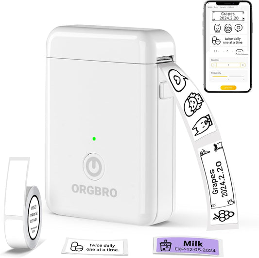 ORGBRO Portable Bluetooth Label Maker: Organize Effortlessly!