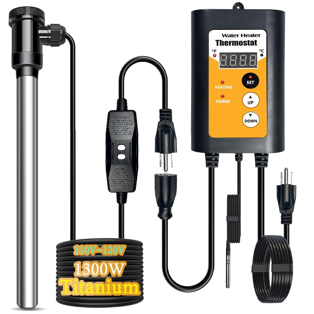 1300W Portable Submersible Water Heater - Fast Heating for Small Spaces