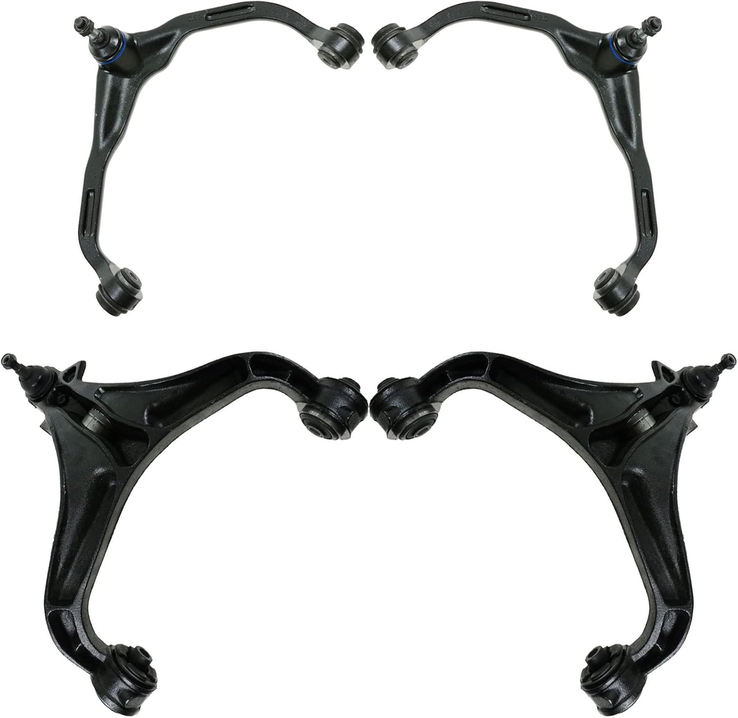 TRQ Front Upper & Lower Control Arm Set for Dodge Nitro & Jeep