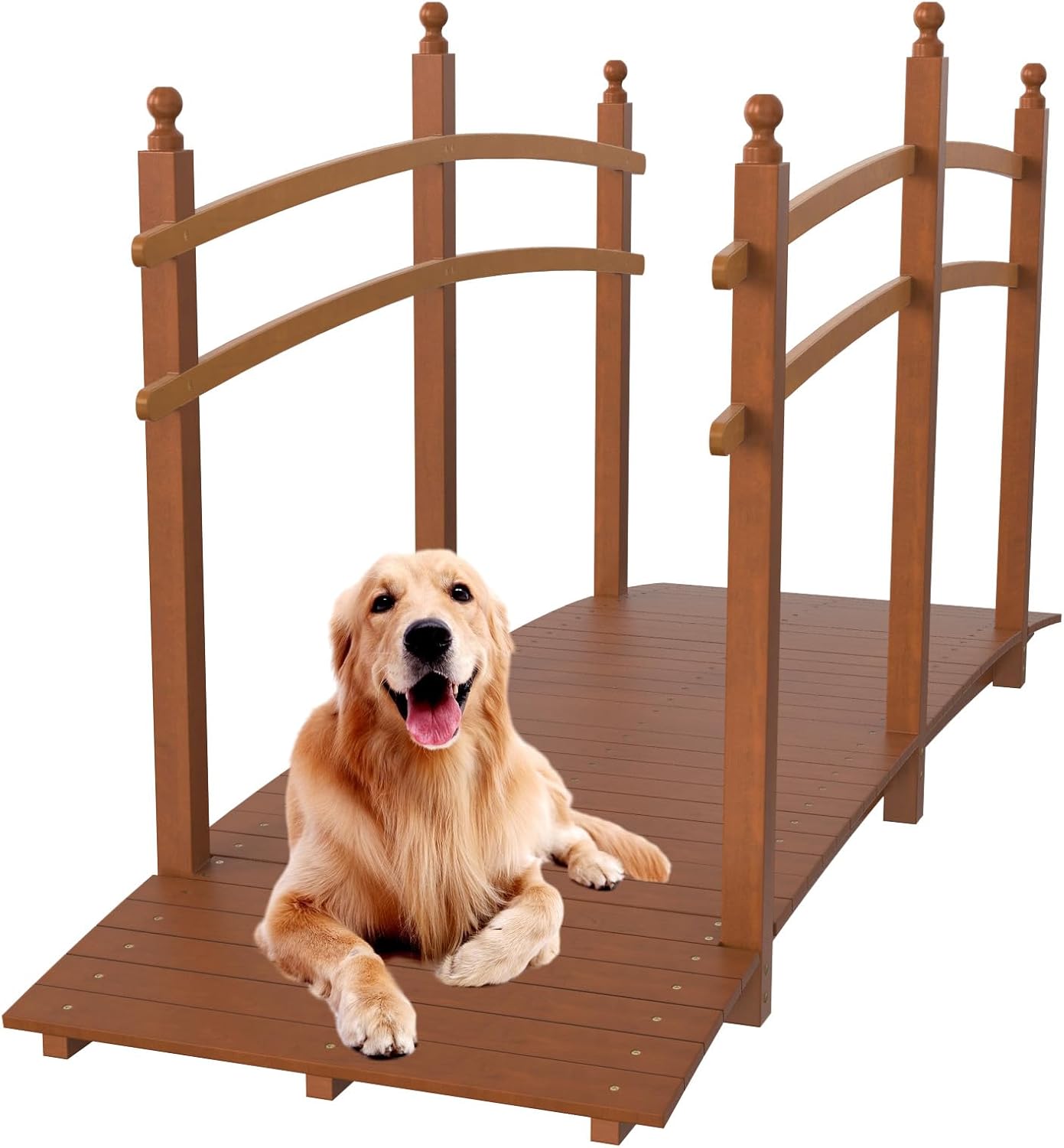 VINGLI Garden Bridge: Classic Wooden Arch Footbridge