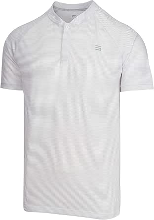 Three Sixty Six Collarless Golf Shirts for Men - Lightweight Polo