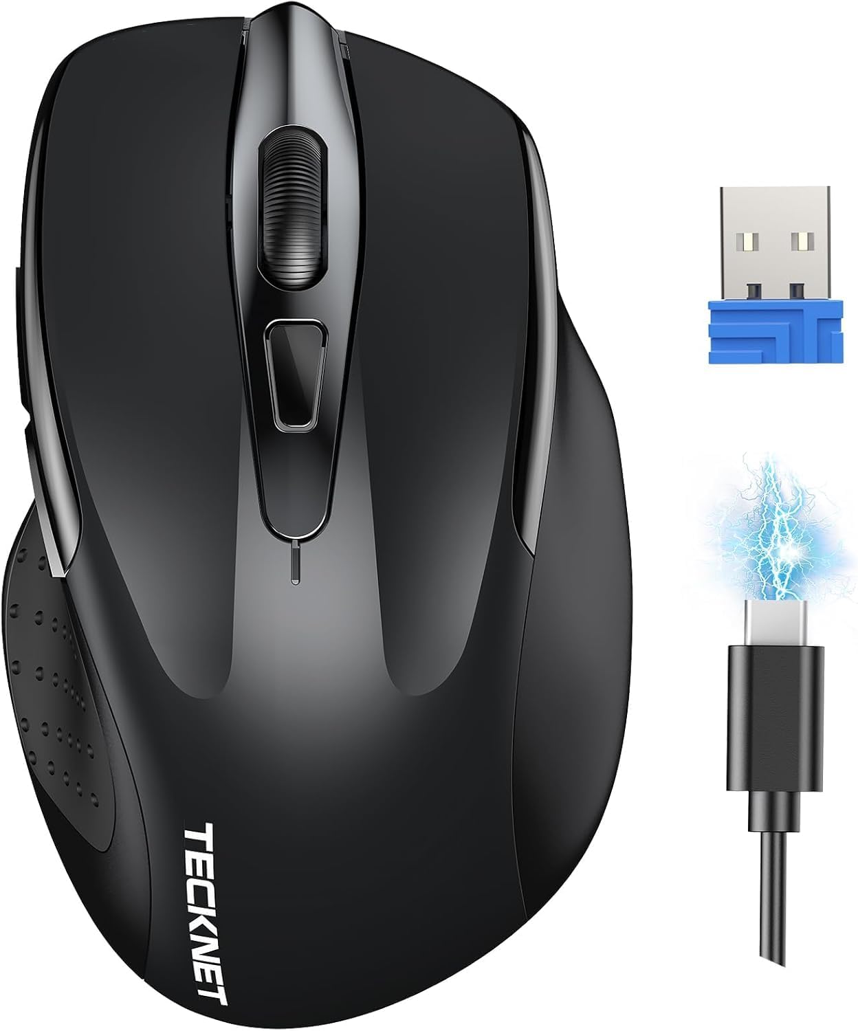 TECKNET Rechargeable Wireless Mouse - Quiet Click, Ergo Grip