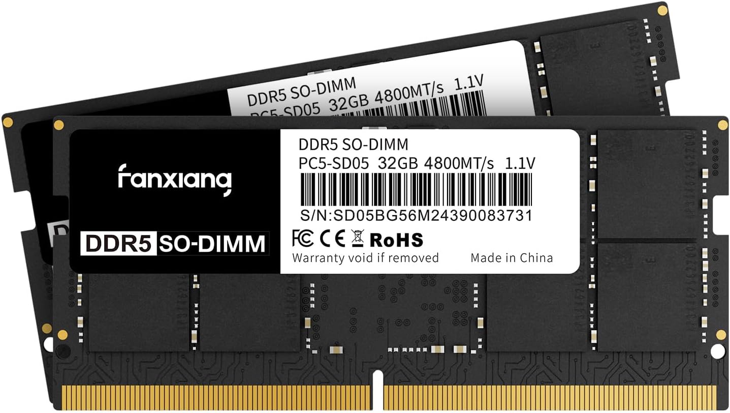 SODIMM DDR5 4800MHz RAM 64GB Kit for Enhanced Gaming Performance