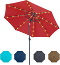 Tempera Solar Patio Umbrella with 40 LED Lights - Soft Night Lighting