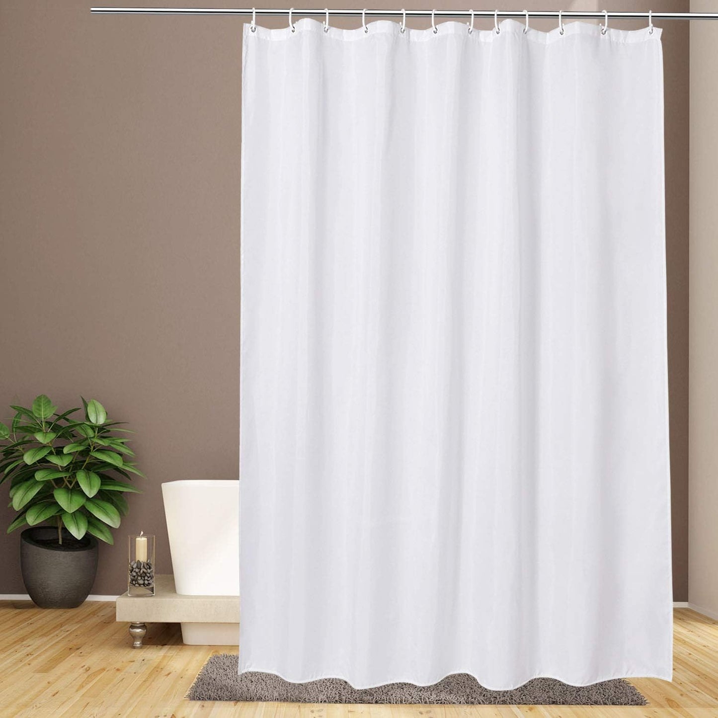 Water-Repellent White Shower Liner - 84 Length