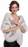 SAFERIN Faux Fur Scarf Wrap Collar Shawl Shrug - Oversized Winter Wrap