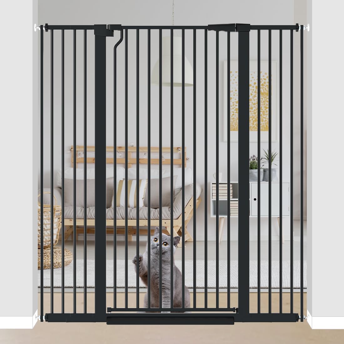 51.18 Extra Tall Pet Gate for Cats and Dogs with One-Handed Operation