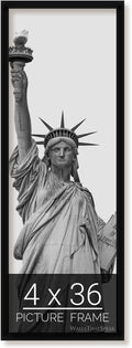 wallsthatspeak 4x36 Black Picture Frame for Posters Prints and Puzzles