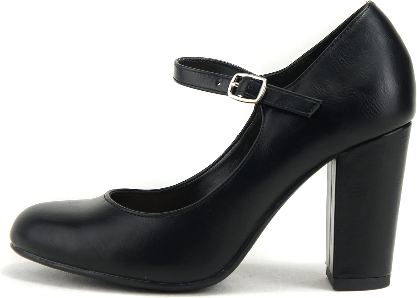 CITYCLASSIFIED Comfort Women's Closed Toe Ankle Strap Block Heel