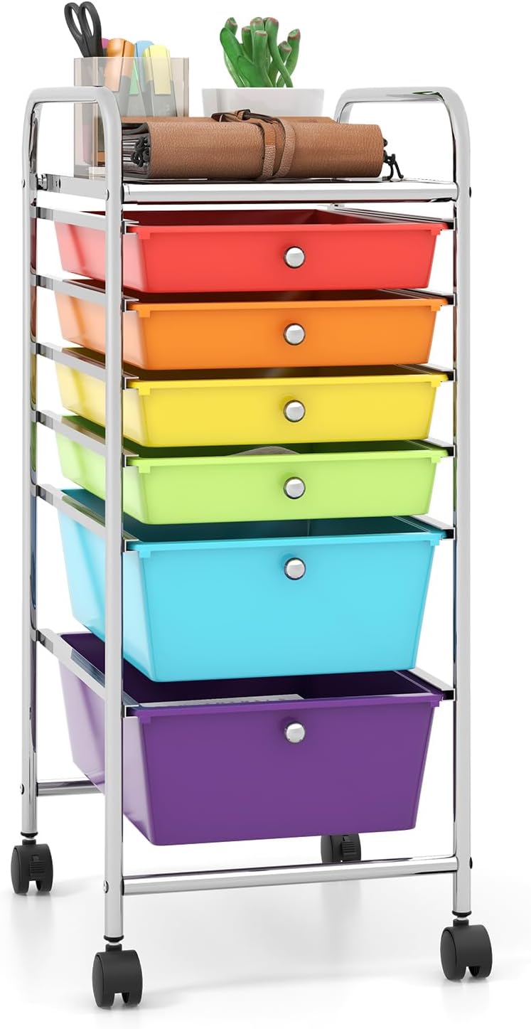 Giantex 6 Drawer Rolling Organizer Cart for Home and Office