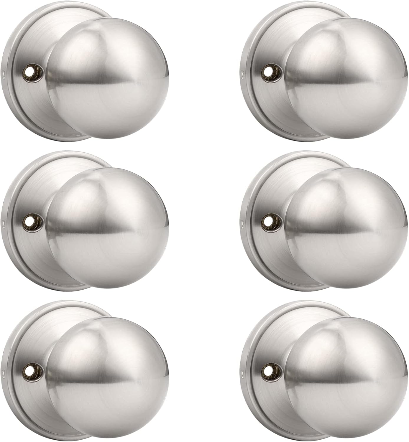 Probrico Dummy Door Knobs Brushed Nickel Pack of 6 for Interiors