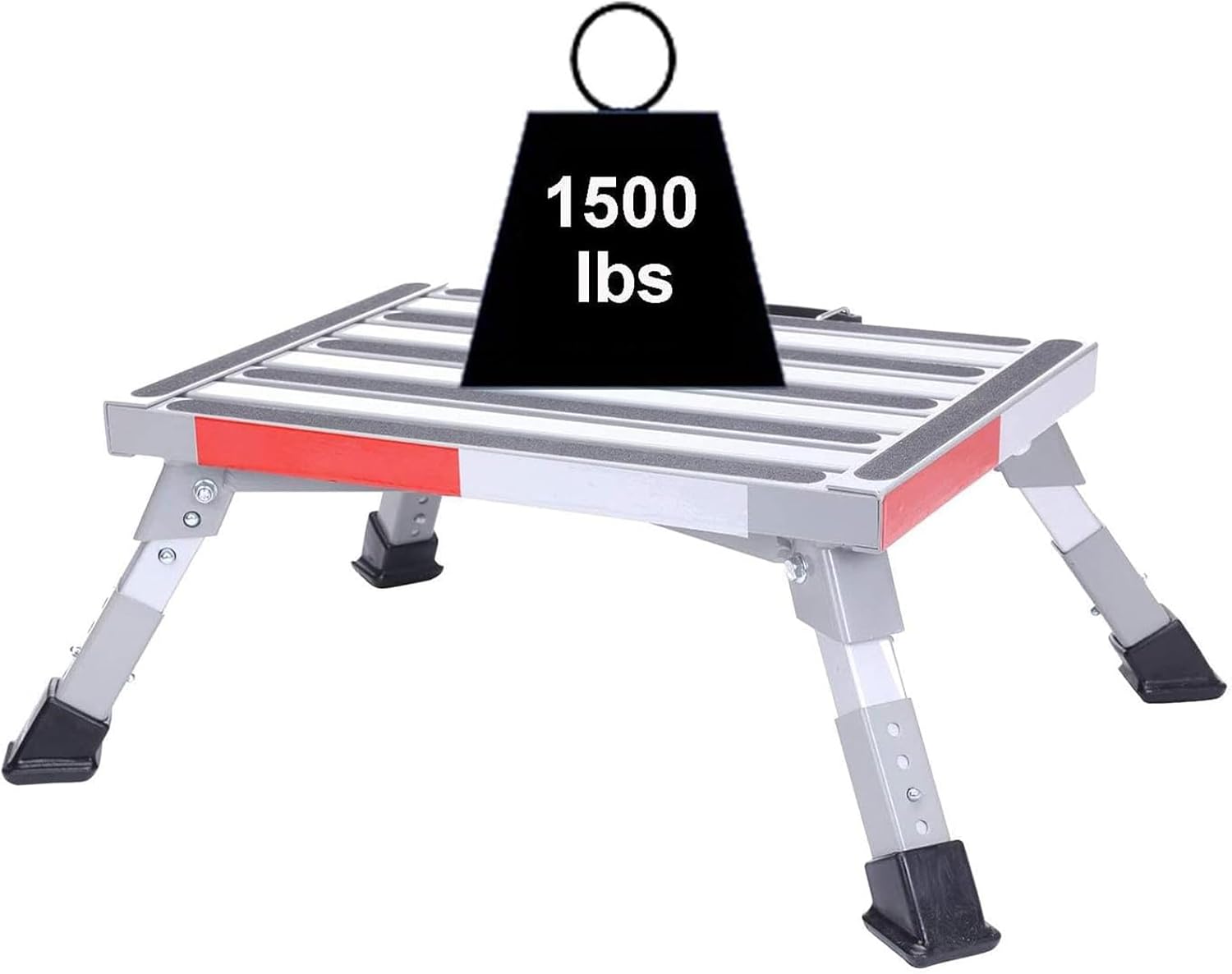Adjustable Height Aluminum Folding RV Step Stool for Safety
