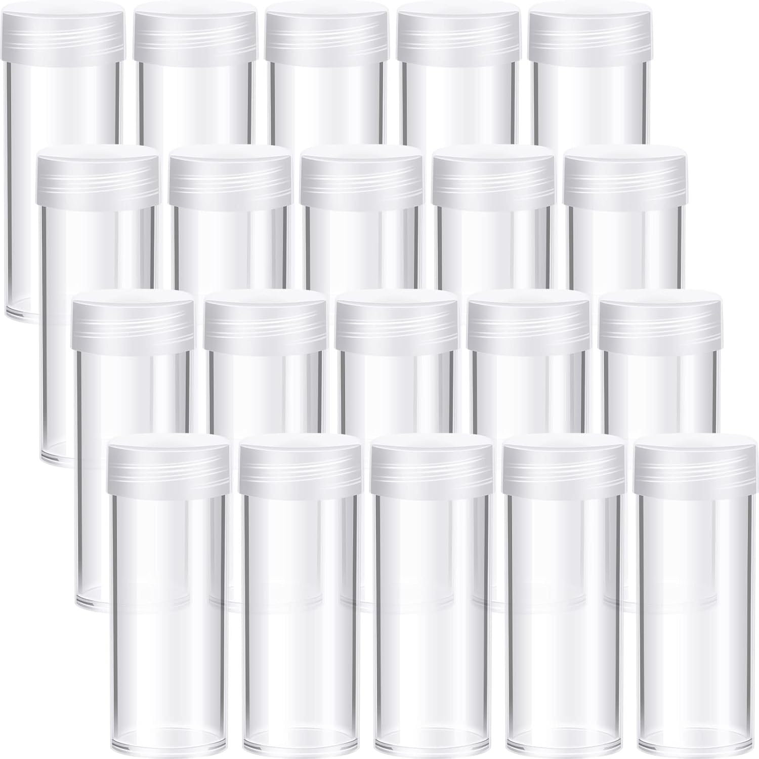 Qunclay 60 Pieces Quarter Tubes for Coin Storage and Organization
