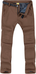 Men's Snow Ski Hiking Pants with Adjustable Belt - Fleece Lined