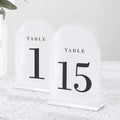 White Arch Wedding Table Numbers with Stands 1-15 - Elegant