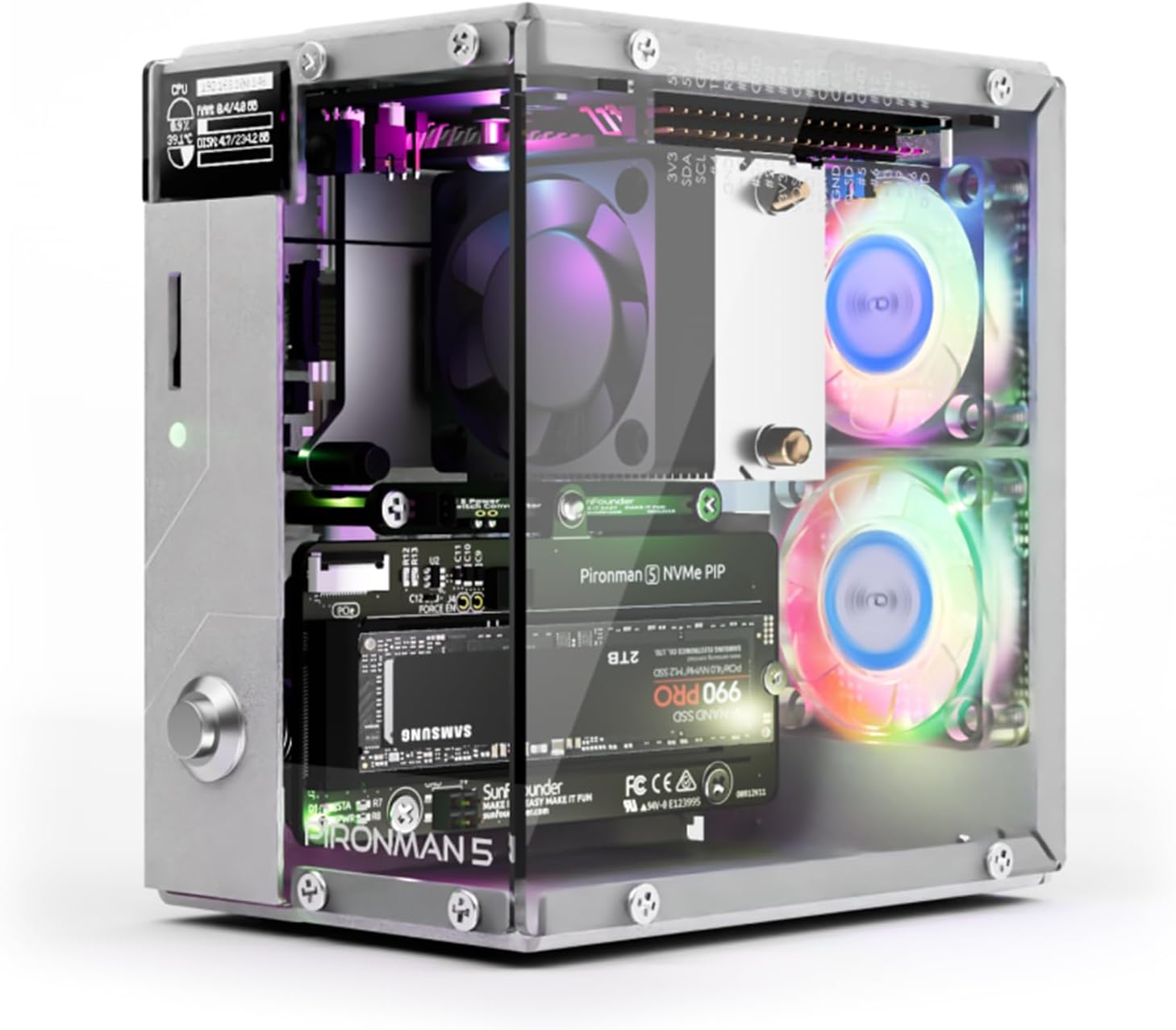 Pironman 5 NVMe M.2 SSD Mini PC Case by SunFounder