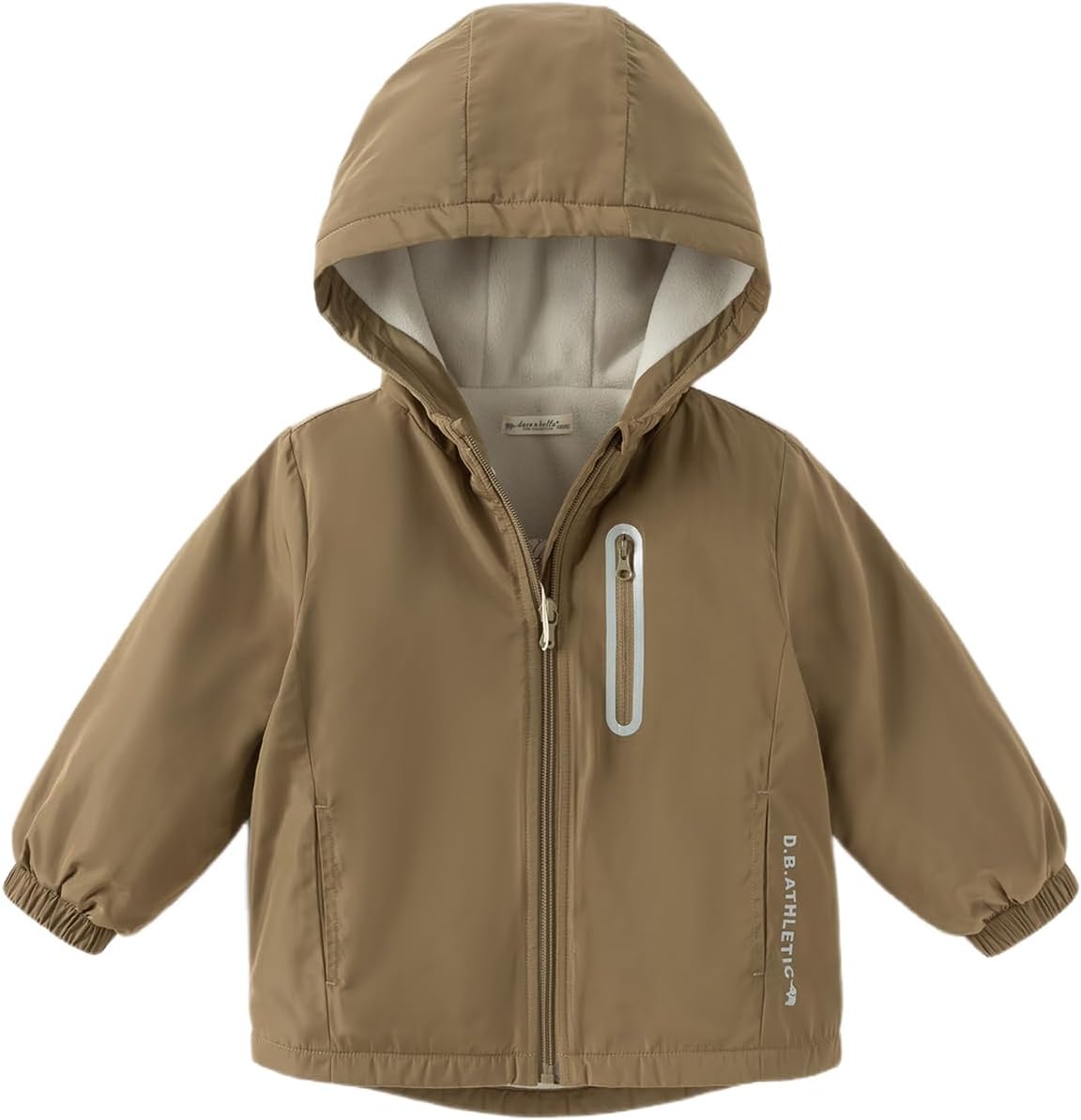 Toddler Boys Girls Windbreaker Jacket with Warm Fleece Lining