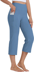 Women's High Waist Yoga Capris 21in - Straight Leg Pockets