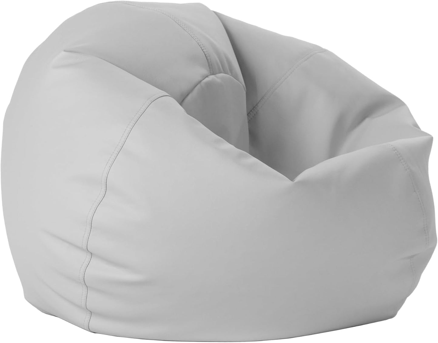 FDP 30 Vinyl Bean Bag Chair - Perfect for Kids & Teens - Reading, Gaming & Relaxing - Sterling