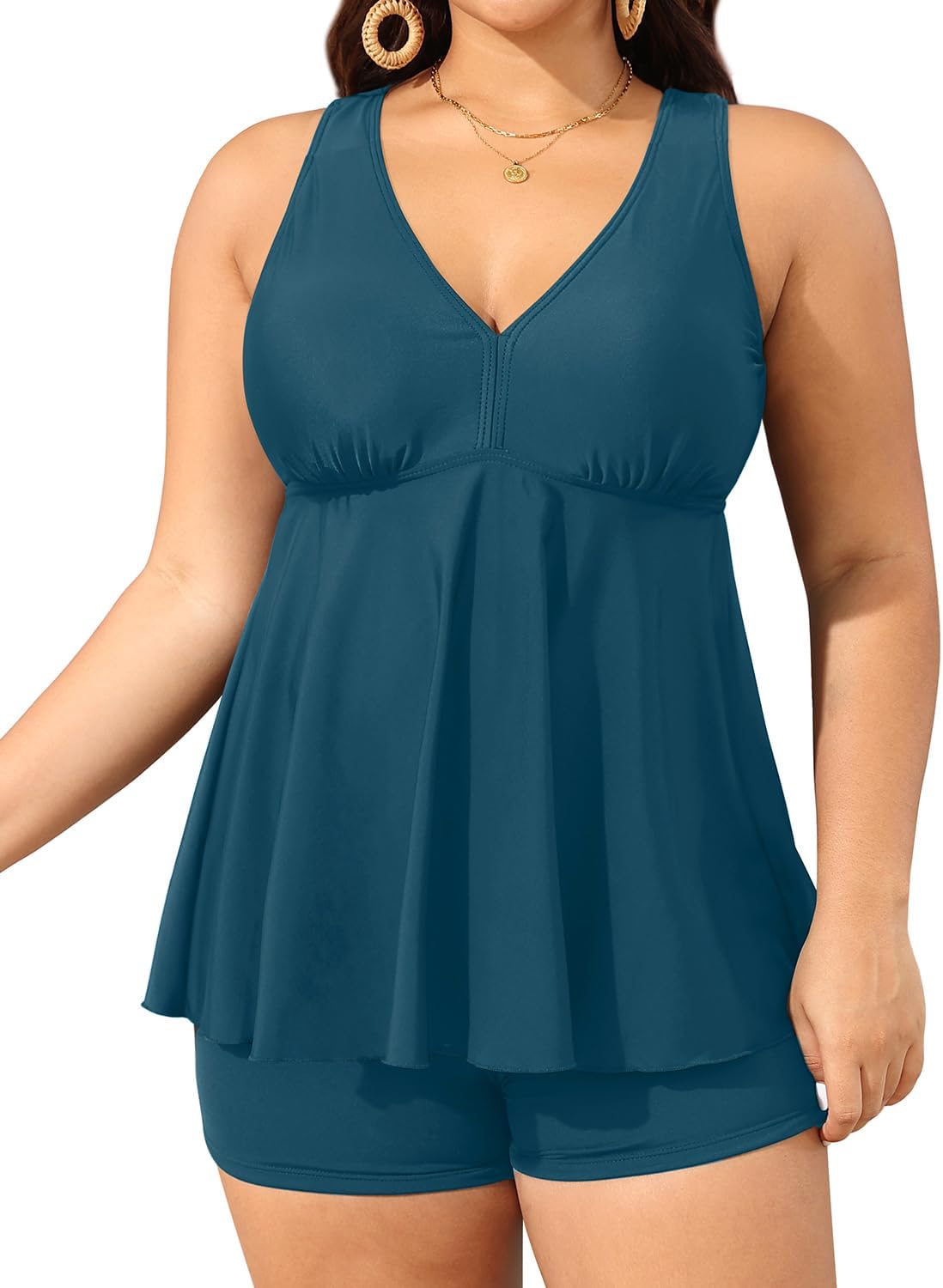 Aqua Eve Plus Size Swimsuits with Shorts for Women Comfort