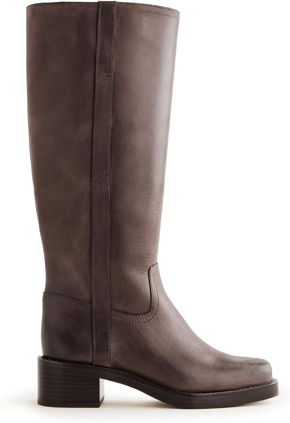 Women's Banana Knee High Boots with Chunky Block Heel Comfort