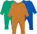 Baby Pajamas with Mitten Cuffs 3Pcs - Soft Rayon Footless Sleepers