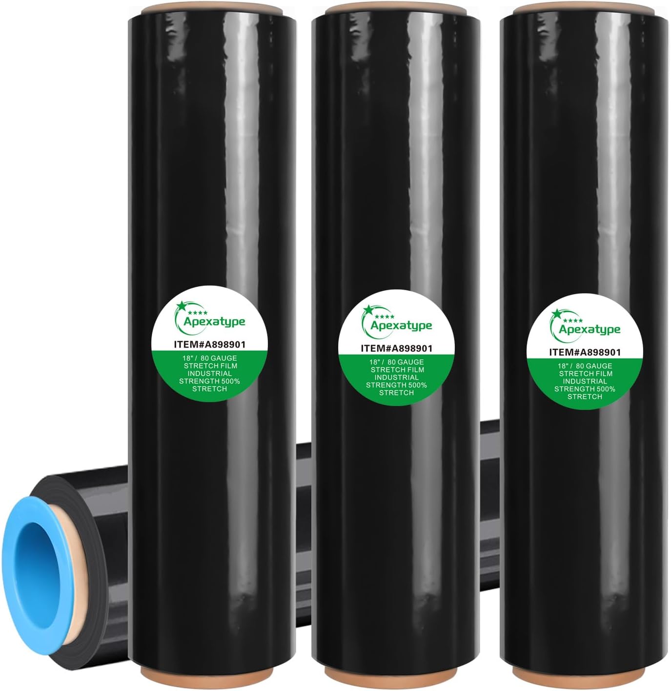 18in x 1500ft Black Plastic Shrink Wrap Roll for Moving Needs