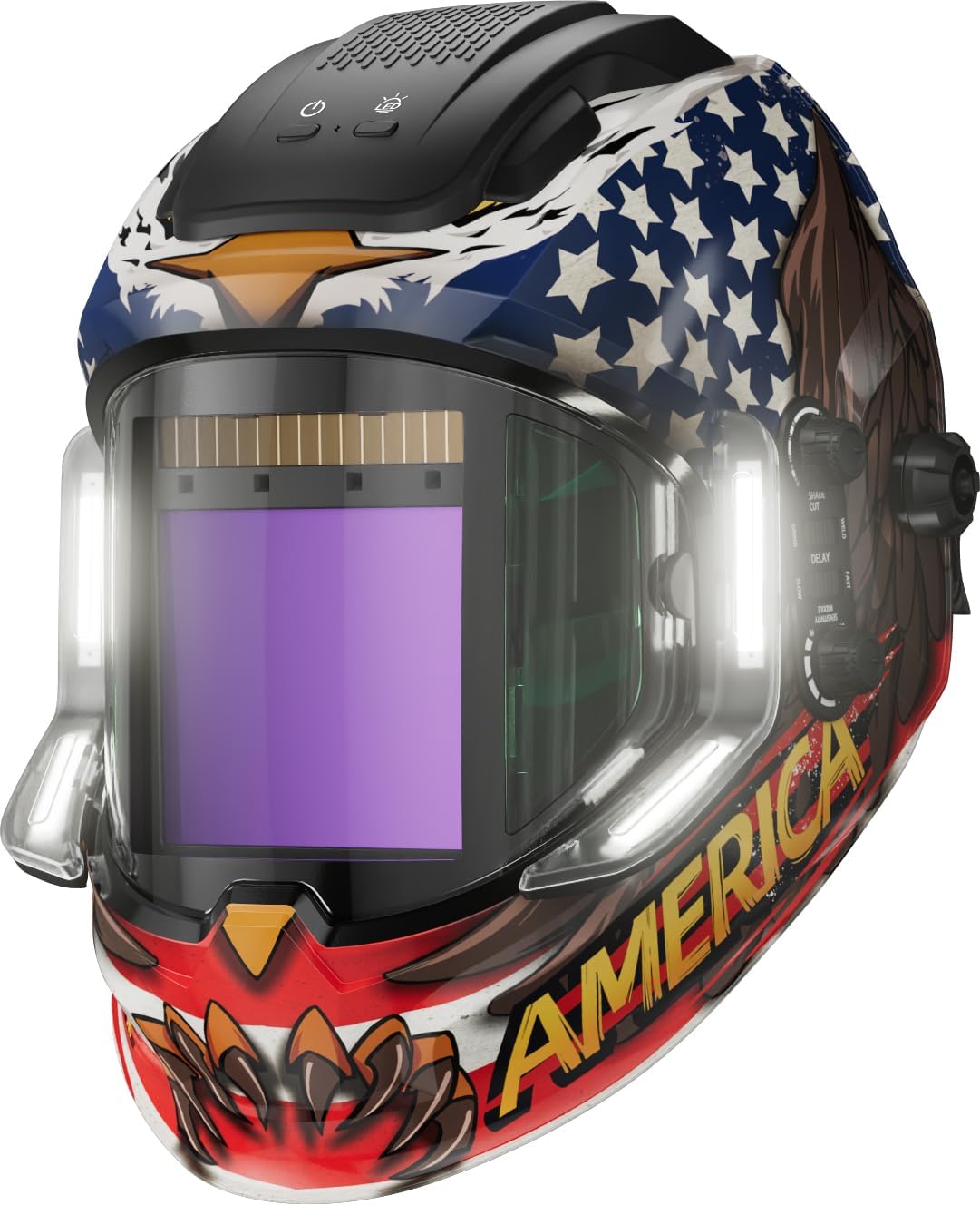 ANDELI Auto Darkening Welding Helmet with 4 LED Lights and View