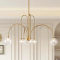 Gold Sputnik Chandelier with Clear Glass Shades for Modern Homes