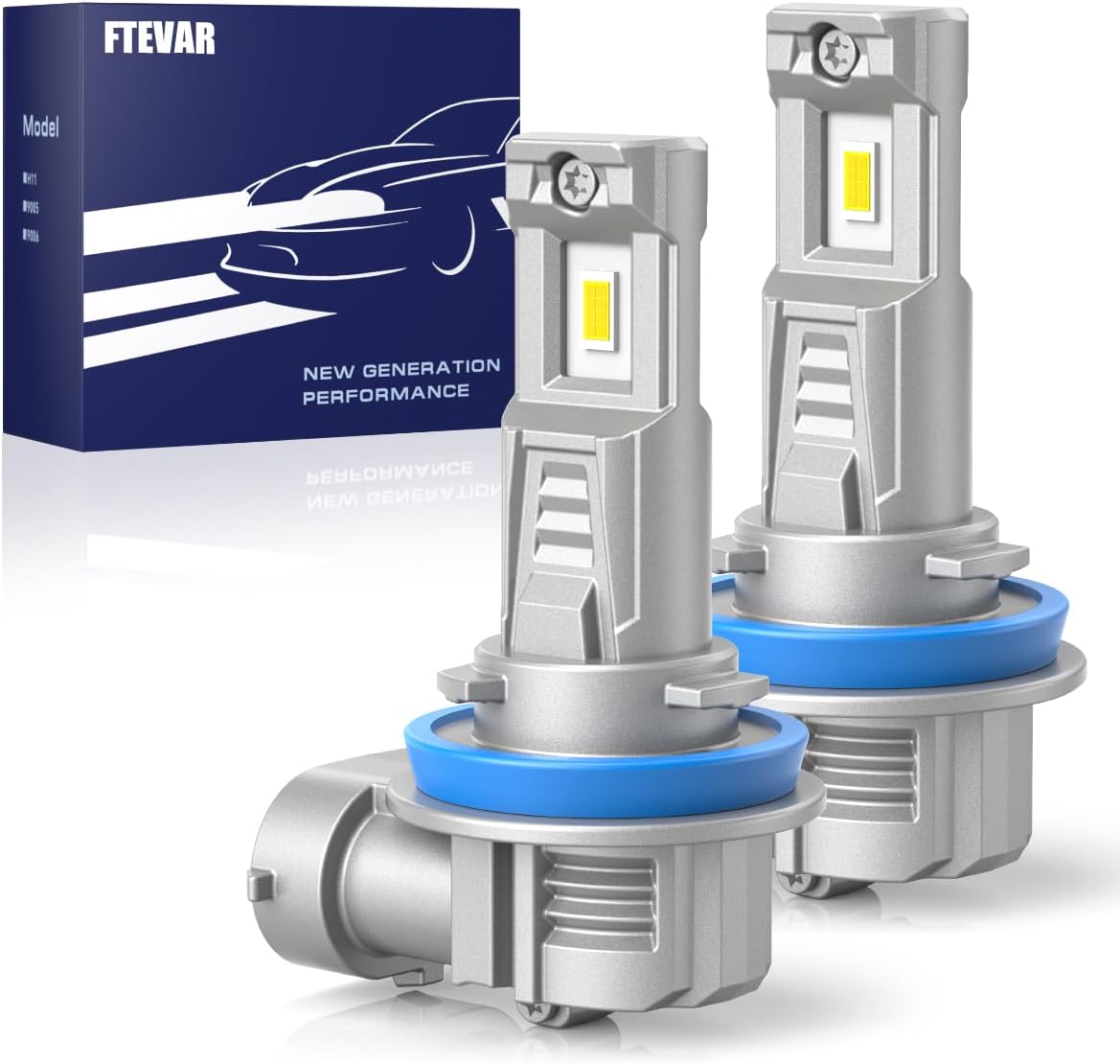 H11 Bulbs Super Bright 15000LM Fanless Mini Size Pack of 2