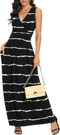 LILBETTER Women's Fashionable V Neck Maxi Dress for Casual Days