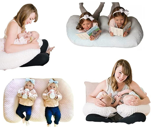 Twin Z Pillow Grey - 6 Uses in 1 for Breastfeeding & Support