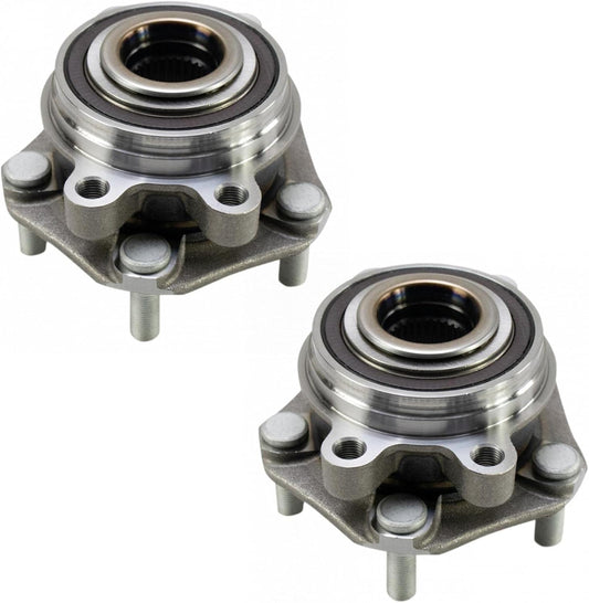 TRQ 2 Piece Front Wheel Bearing & Hub Assembly Set for Nissan