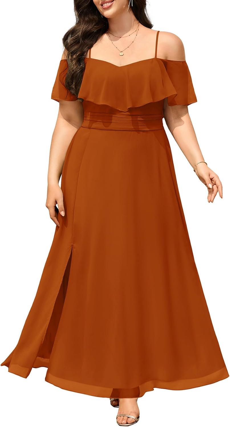Plus Size Off The Shoulder Bridesmaid Dress for Formal Events