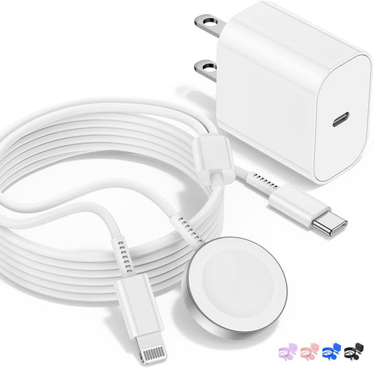 Fast Charging 2-in-1 USB C Cable for Apple Watch & iPhone - 20W Speed