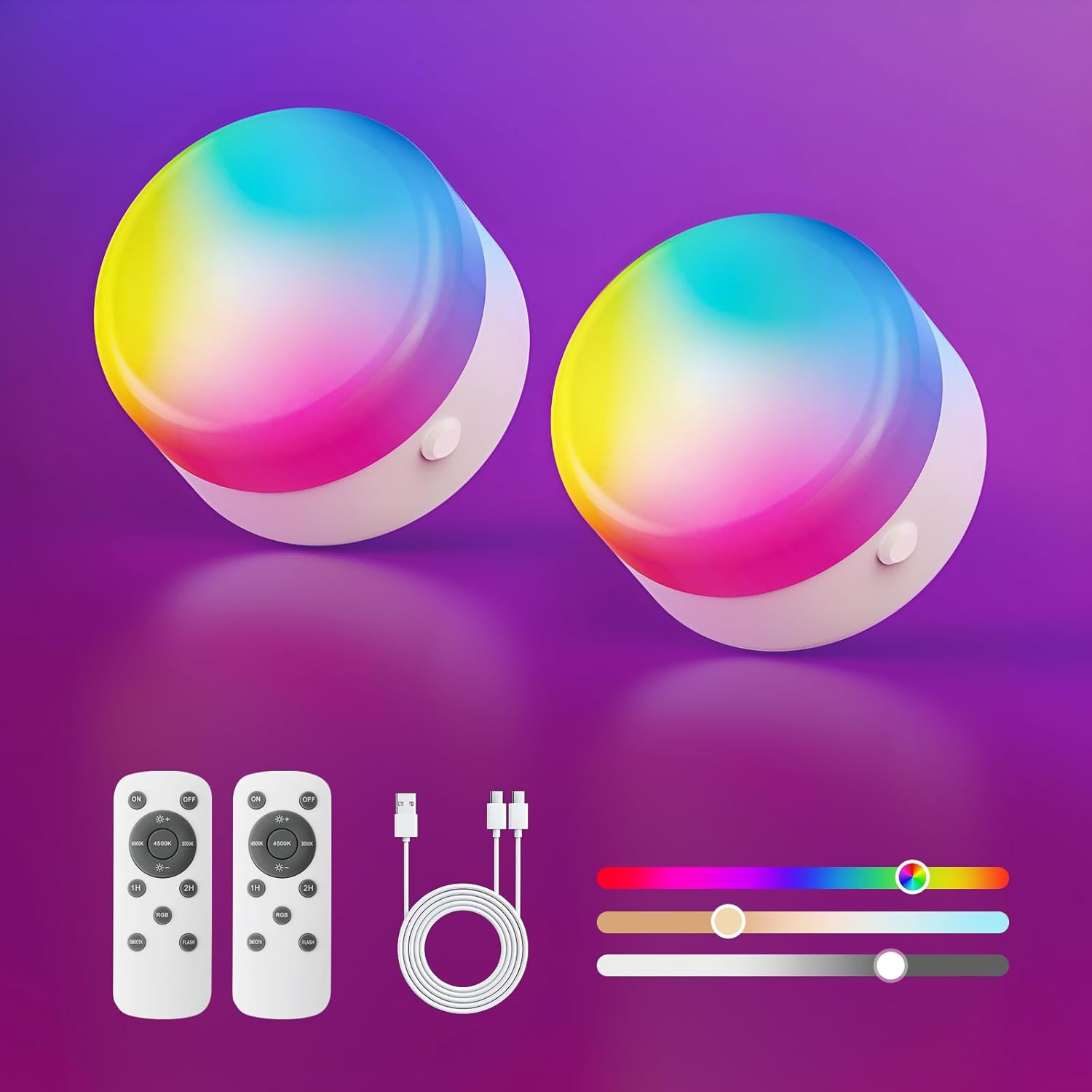 Rechargeable RGB Shower Light with Remote Control & Magnetic Mount