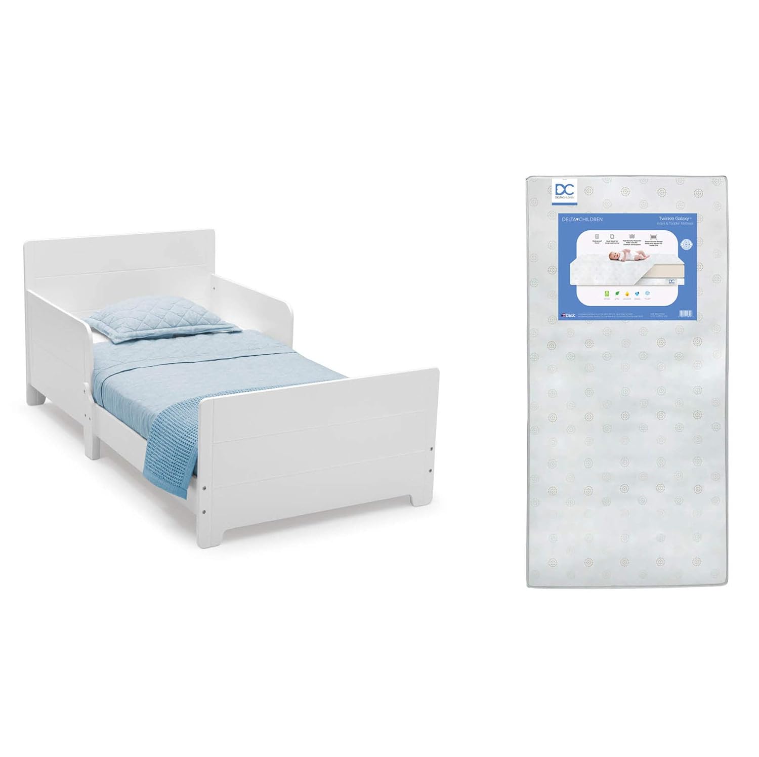 Delta Children MySize Toddler Bed with Dual Sided Mattress