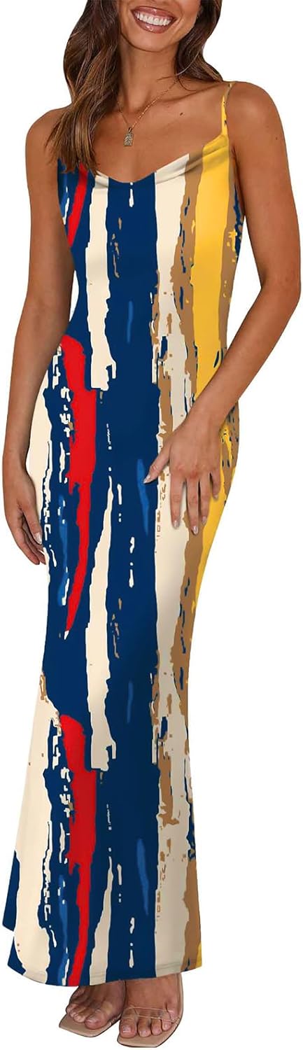 PRETTYGARDEN Women's Floral Spaghetti Strap Maxi Dress 2025